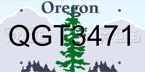 QGT3471 Oregon License Plate