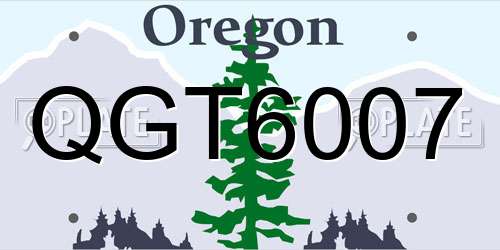 QGT6007 Oregon License Plate