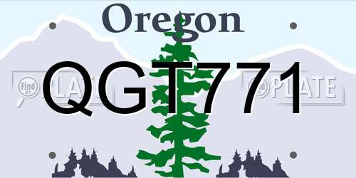 QGT771 Oregon License Plate