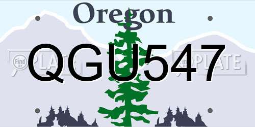 QGU547 Oregon License Plate
