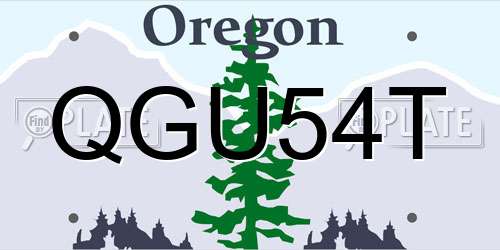 QGU54T Oregon License Plate