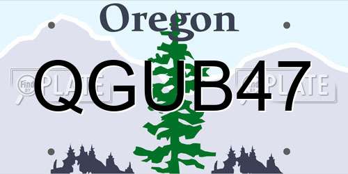QGUB47 Oregon License Plate