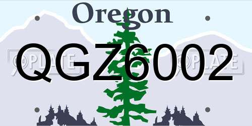 QGZ6002 Oregon License Plate
