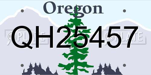 QH25457 Oregon License Plate
