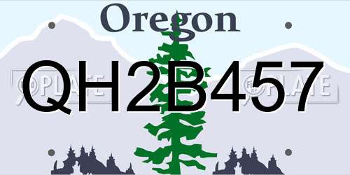 QH2B457 Oregon License Plate