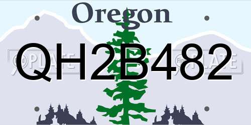 QH2B482 Oregon License Plate