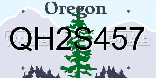 QH2S457 Oregon License Plate
