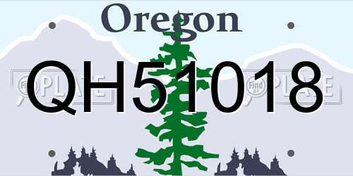 QH51018 Oregon License Plate