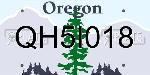 QH5I018 Oregon License Plate