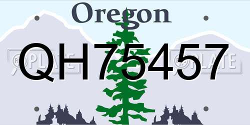 QH75457 Oregon License Plate