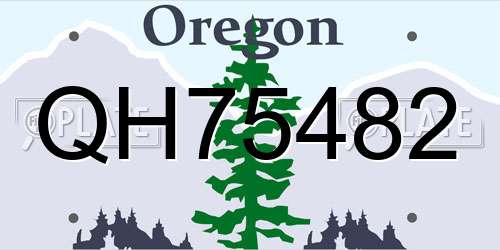 QH75482 Oregon License Plate
