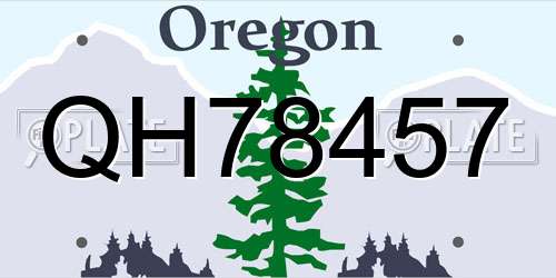 QH78457 Oregon License Plate