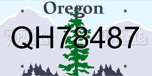 QH78487 Oregon License Plate