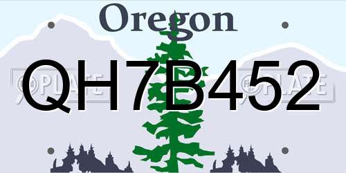 QH7B452 Oregon License Plate