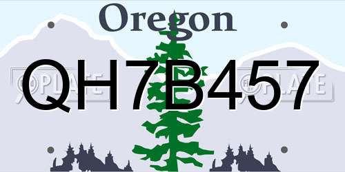 QH7B457 Oregon License Plate