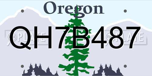 QH7B487 Oregon License Plate