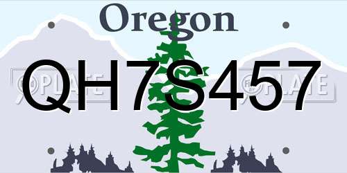 QH7S457 Oregon License Plate