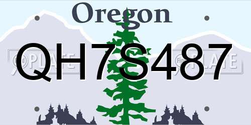 QH7S487 Oregon License Plate