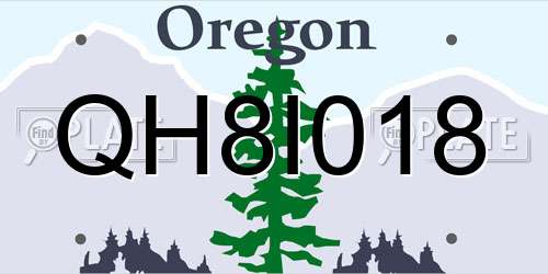 QH8I018 Oregon License Plate