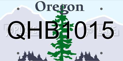 QHB1015 Oregon License Plate