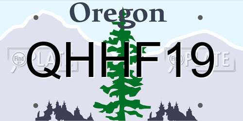 QHHF19 Oregon License Plate
