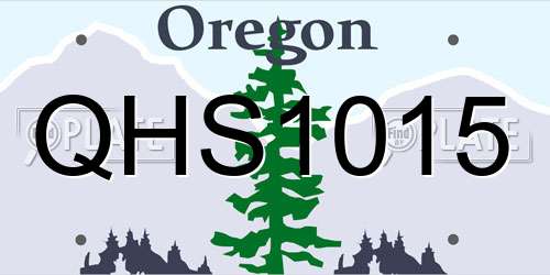 QHS1015 Oregon License Plate