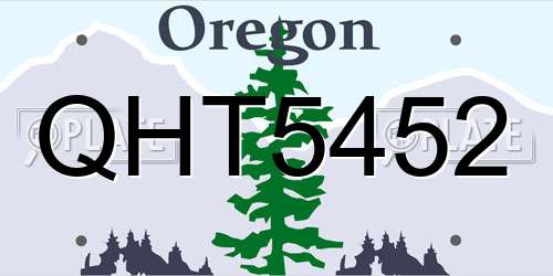 QHT5452 Oregon License Plate