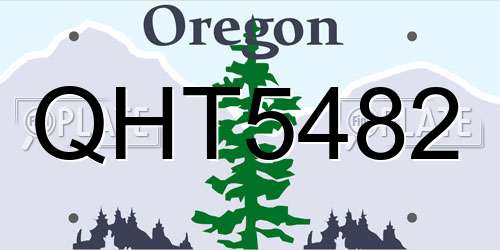 QHT5482 Oregon License Plate