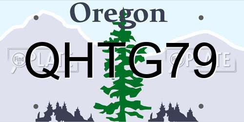 QHTG79 Oregon License Plate