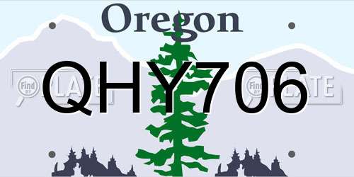QHY706 Oregon License Plate