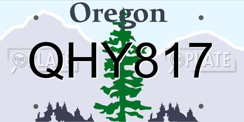 QHY817 Oregon License Plate