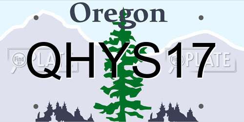 QHYS17 Oregon License Plate