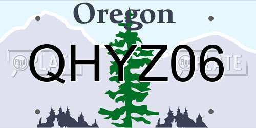 QHYZ06 Oregon License Plate