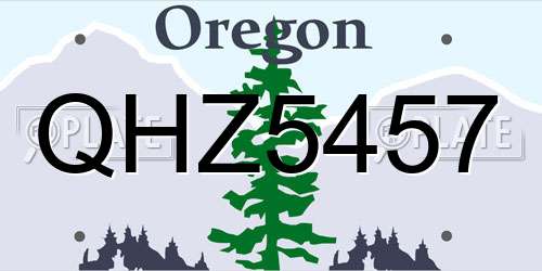 QHZ5457 Oregon License Plate