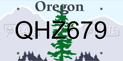 QHZ679 Oregon License Plate