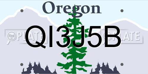 QI3J5B Oregon License Plate