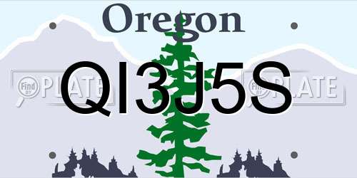 QI3J5S Oregon License Plate