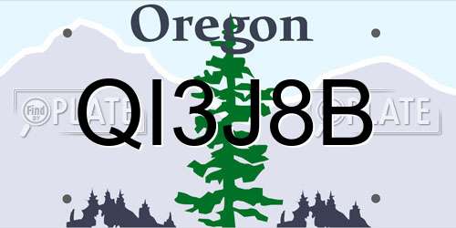 QI3J8B Oregon License Plate