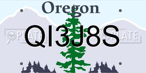 QI3J8S Oregon License Plate