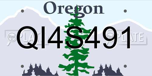 QI4S491 Oregon License Plate