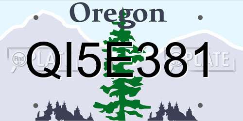 QI5E381 Oregon License Plate