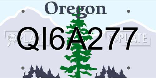 QI6A277 Oregon License Plate