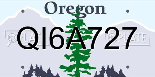 QI6A727 Oregon License Plate