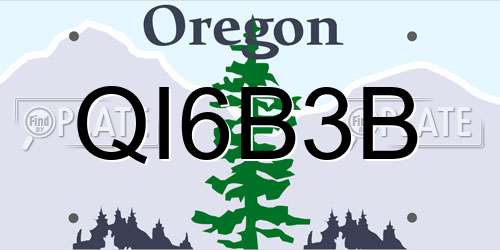 QI6B3B Oregon License Plate