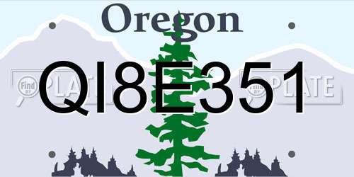 QI8E351 Oregon License Plate