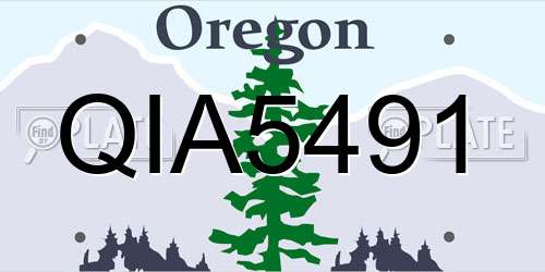 QIA5491 Oregon License Plate