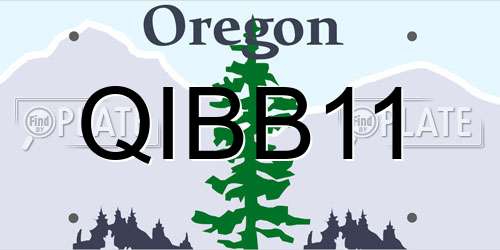 QIBB11 Oregon License Plate