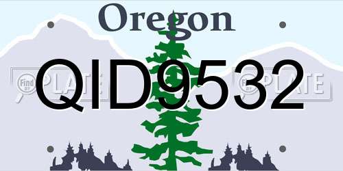 QID9532 Oregon License Plate