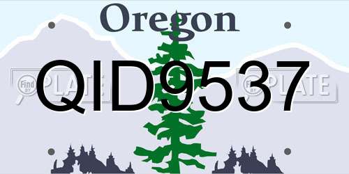 QID9537 Oregon License Plate