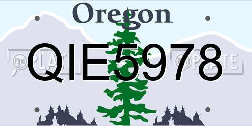 QIE5978 Oregon License Plate
